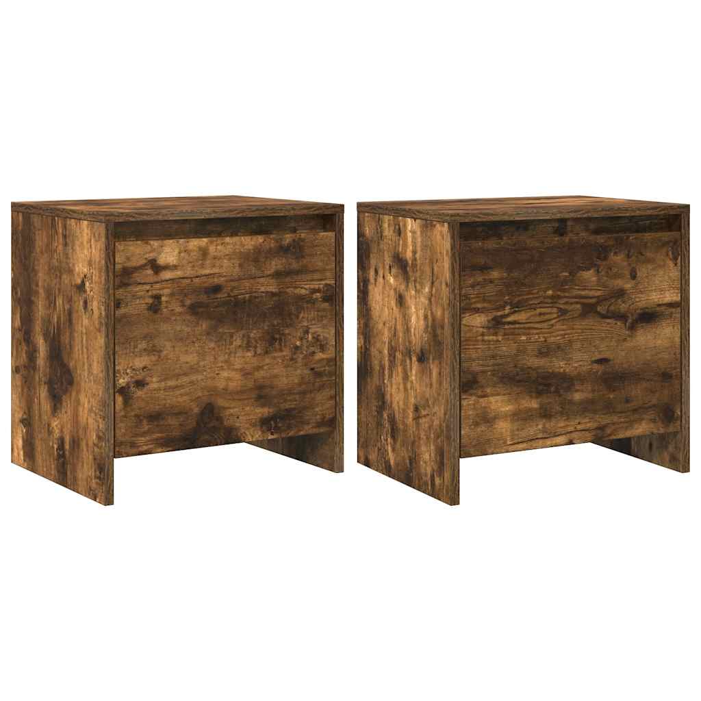 Noćni ormarići 2 kom dimljena boja hrasta 45x34x44,5 cm drveni