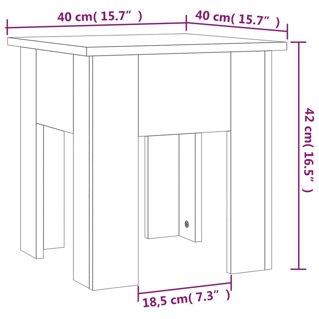 Stolić za kavu smeđa boja hrasta 40x40x42 cm konstruirano drvo