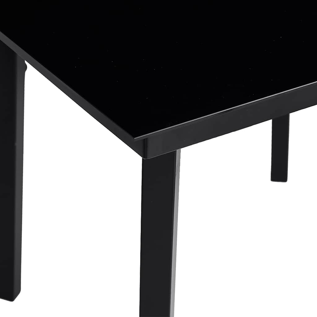 Vrtni blagovaonski stol crni 80 x 80 x 74 cm od čelika i stakla