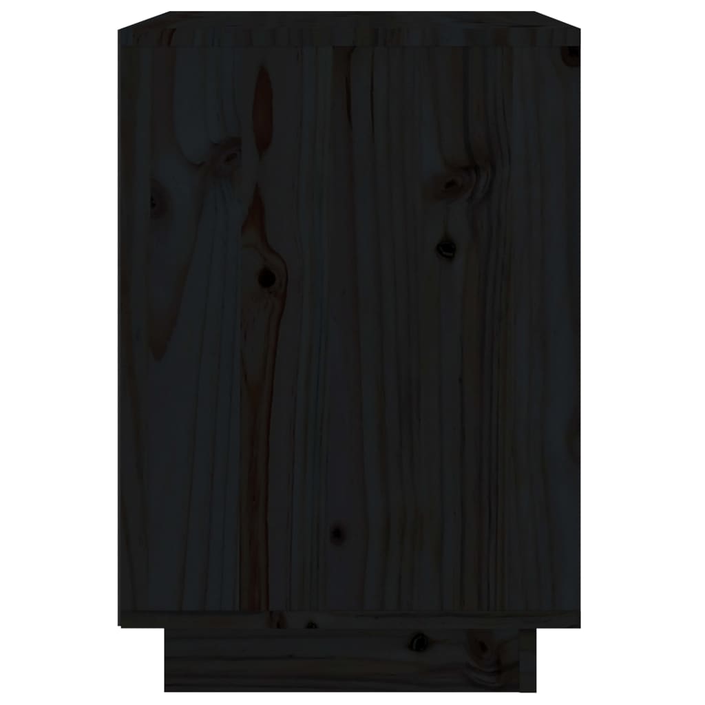 Noćni ormarići 2 kom crni 40 x 35 x 50 cm od masivne borovine