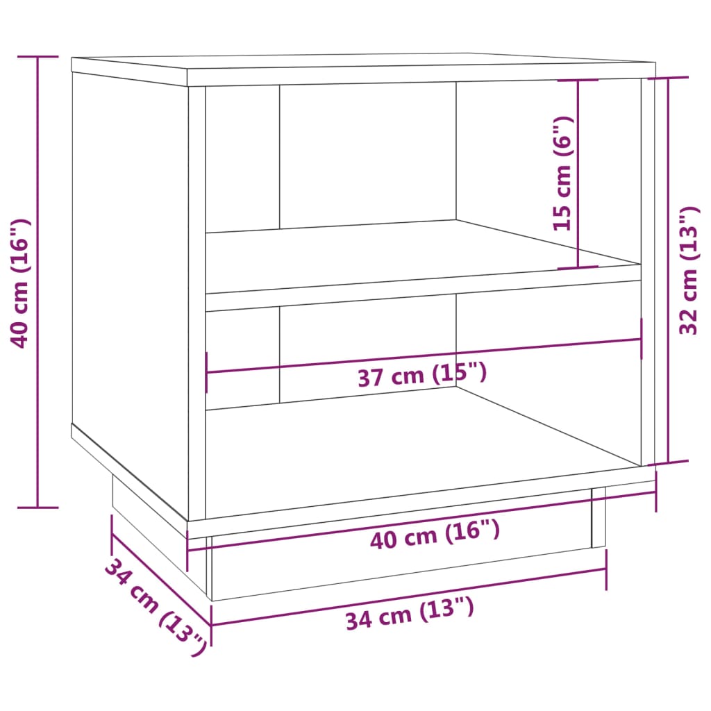 Noćni ormarići 2 kom bijeli 40 x 34 x 40 cm od masivne borovine