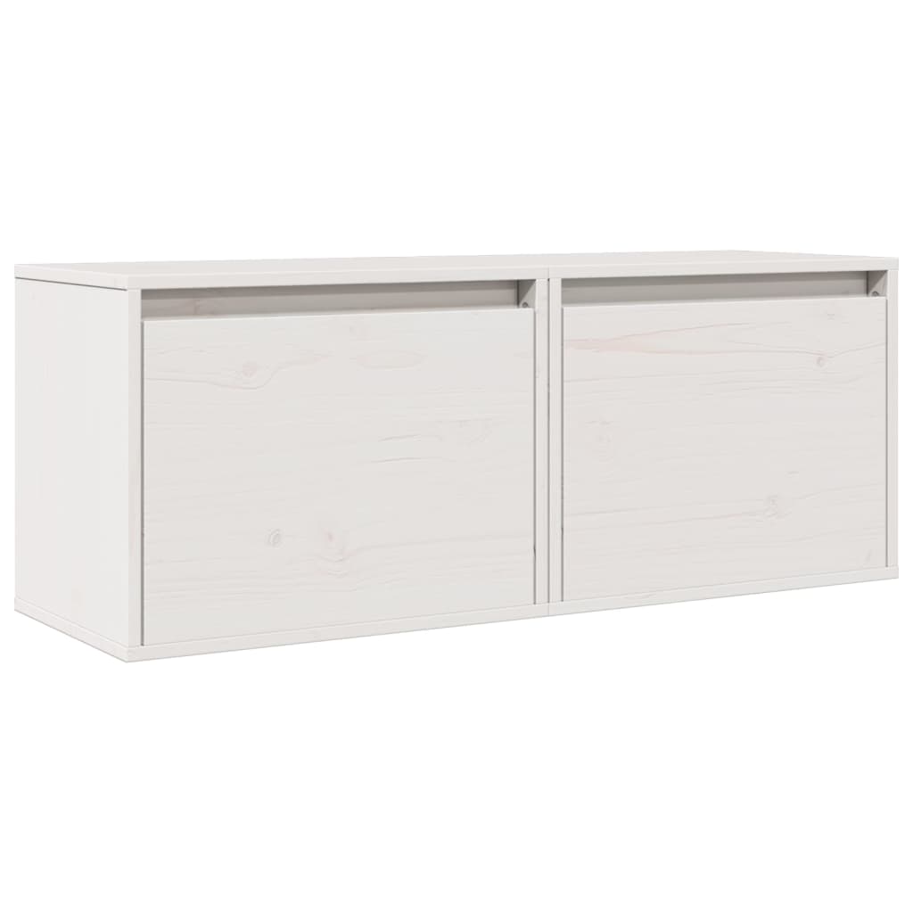 Zidni ormarići 2 kom bijeli 45 x 30 x 35 cm od masivne borovine