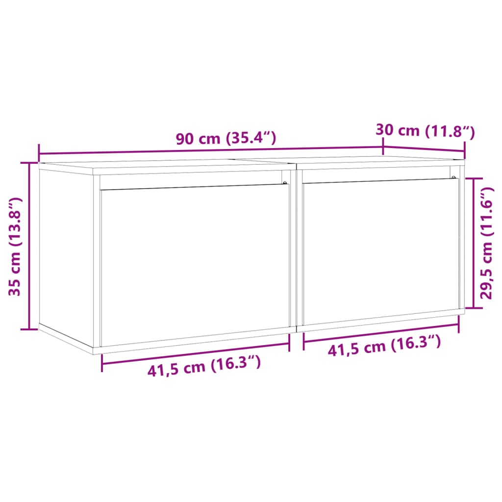 Zidni ormarići 2 kom boja meda 45x30x35 cm od masivne borovine