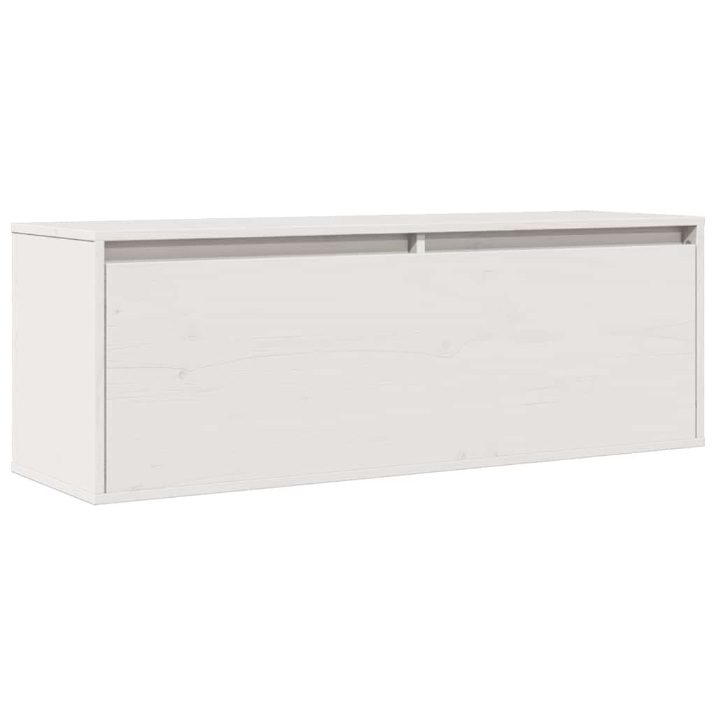 Zidni ormarić bijeli 100 x 30 x 35 cm od masivne borovine
