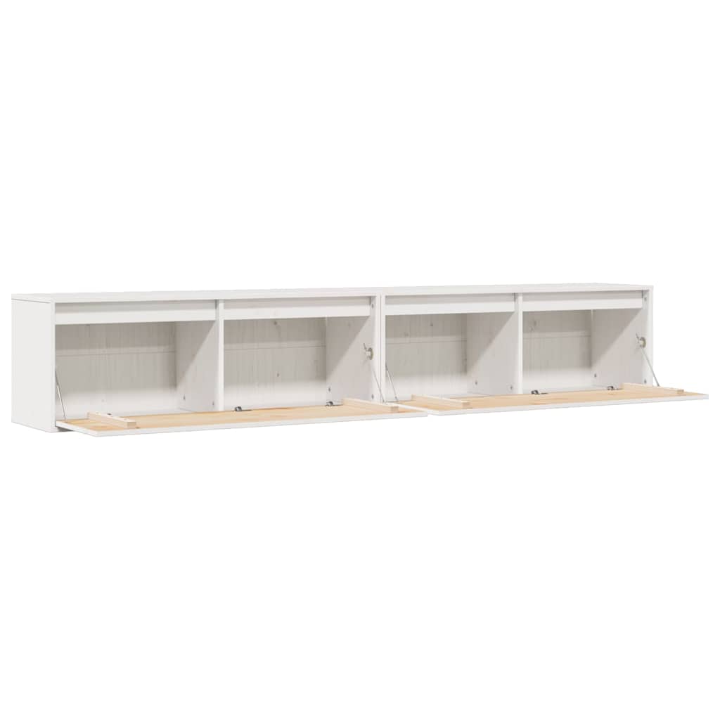 Zidni ormarići 2 kom bijeli 100 x 30 x 35 cm masivna borovina