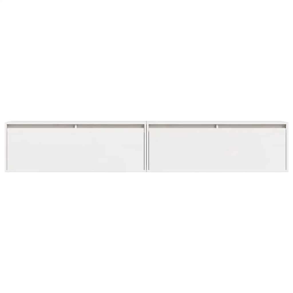 Zidni ormarići 2 kom bijeli 100 x 30 x 35 cm masivna borovina