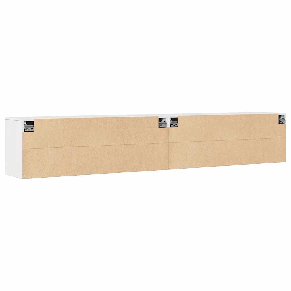 Zidni ormarići 2 kom bijeli 100 x 30 x 35 cm masivna borovina