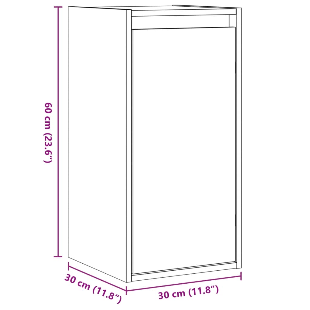Zidni ormarići 2 kom bijeli 30 x 30 x 60 cm od masivne borovine