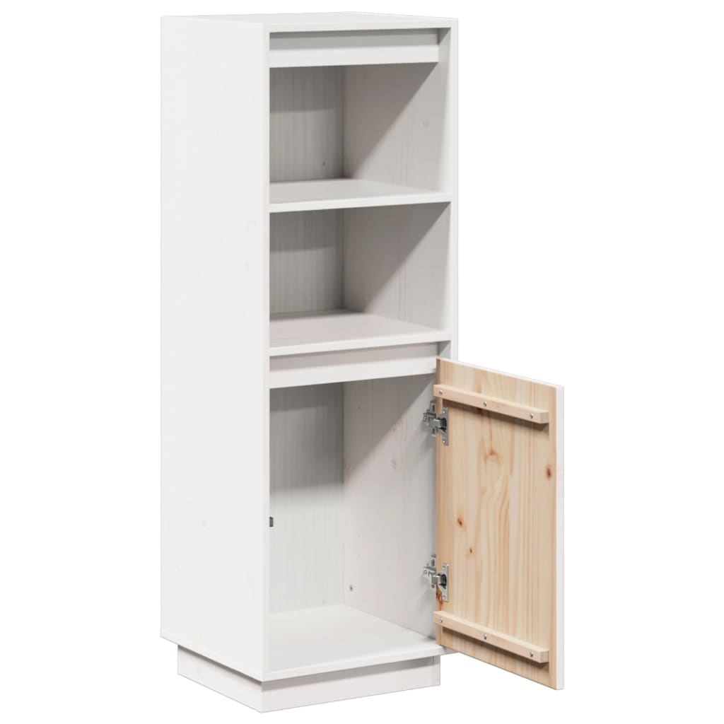 Visoka komoda bijela 37 x 34 x 110 cm od masivne borovine