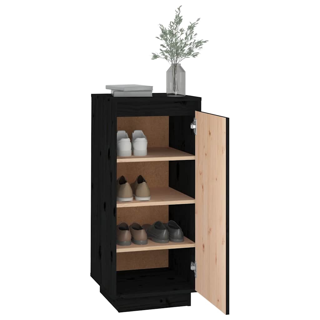 Ormarić za cipele crni 35 x 35 x 80 cm od masivne borovine