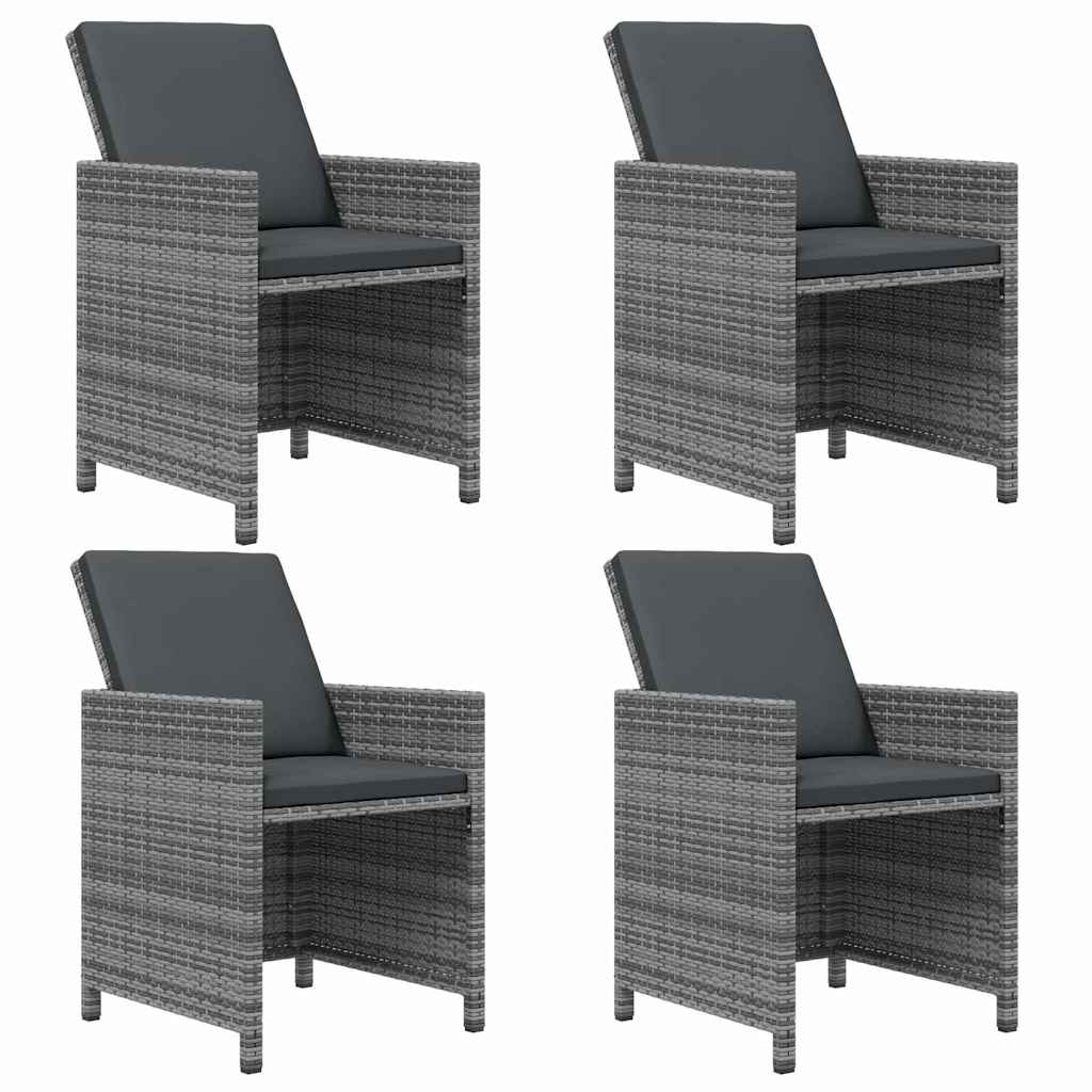 5-dijelni vrtni blagovaonski set od poliratana sivi Siva 109 cm table length
