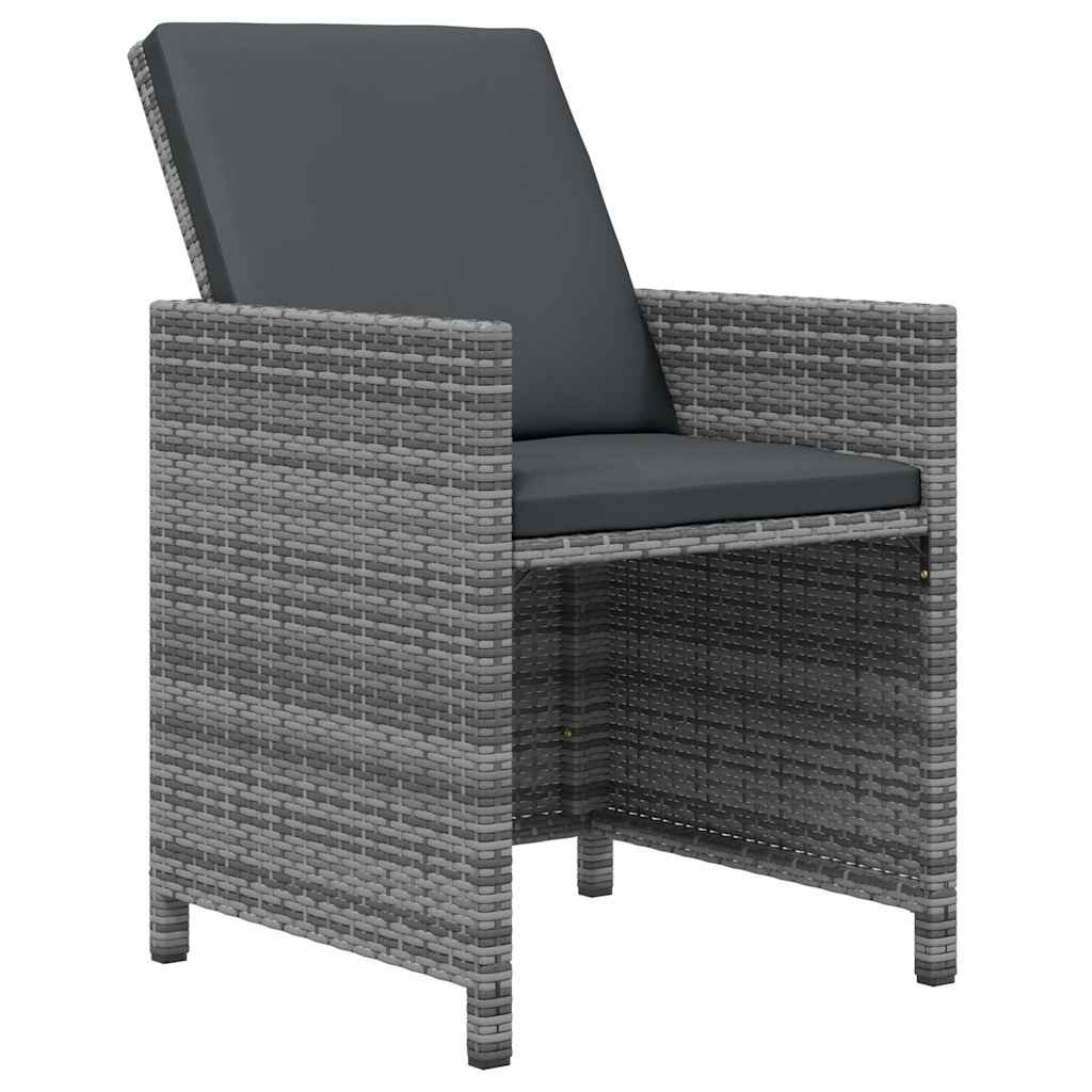 5-dijelni vrtni blagovaonski set od poliratana sivi Siva 109 cm table length