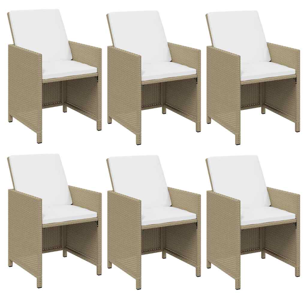 11-dijelni vrtni blagovaonski set od poliratana s jastucima bež 163 cm table length