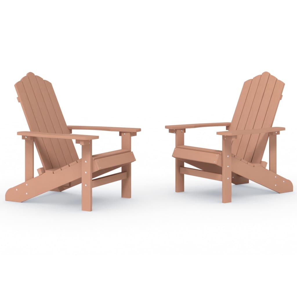 Vrtne stolice Adirondack 2 kom HDPE smeđe