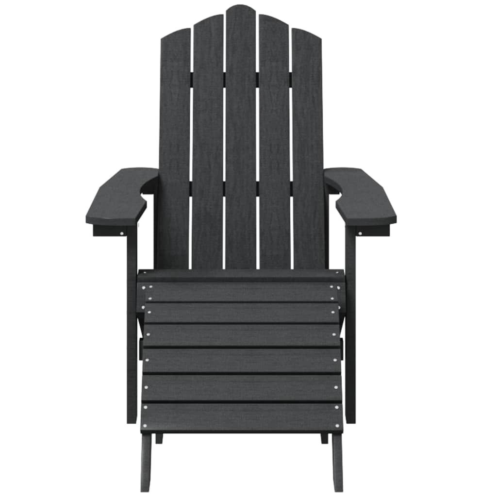 Vrtne stolice Adirondack s osloncem za noge 2 kom HDPE antracit