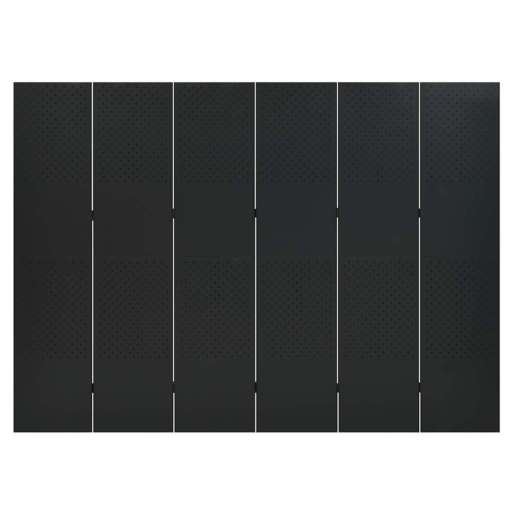 Sobne pregrade sa 6 panela 2 kom crne 240 x 180 cm čelične
