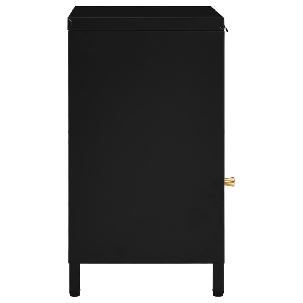 Noćni ormarići 2 kom crni 40 x 30 x 54,5 cm od čelika i stakla