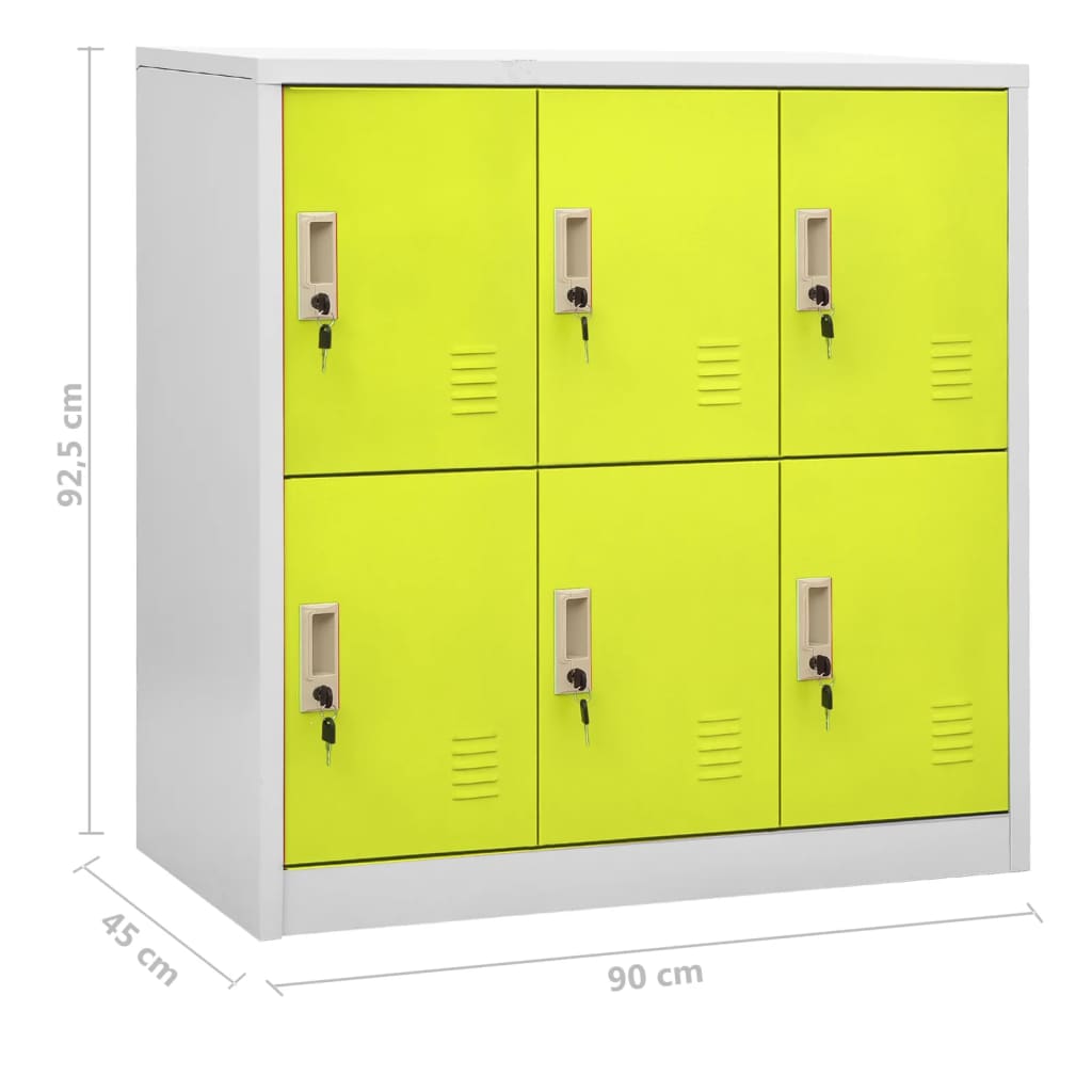 Ormarići s ključem 5 kom svjetlosivi/zeleni 90x45x92,5 cm čelik