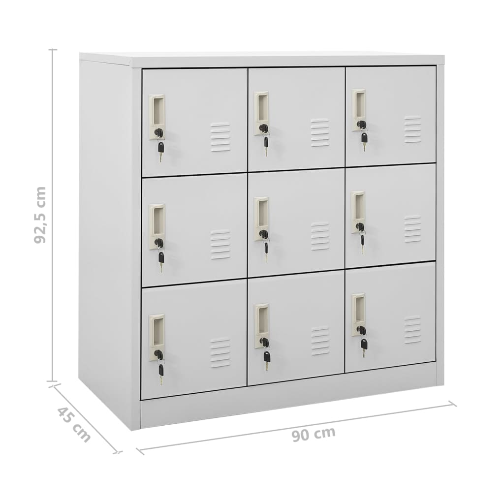 Ormarići s ključem 5 kom svjetlosivi 90 x 45 x 92,5 cm čelični