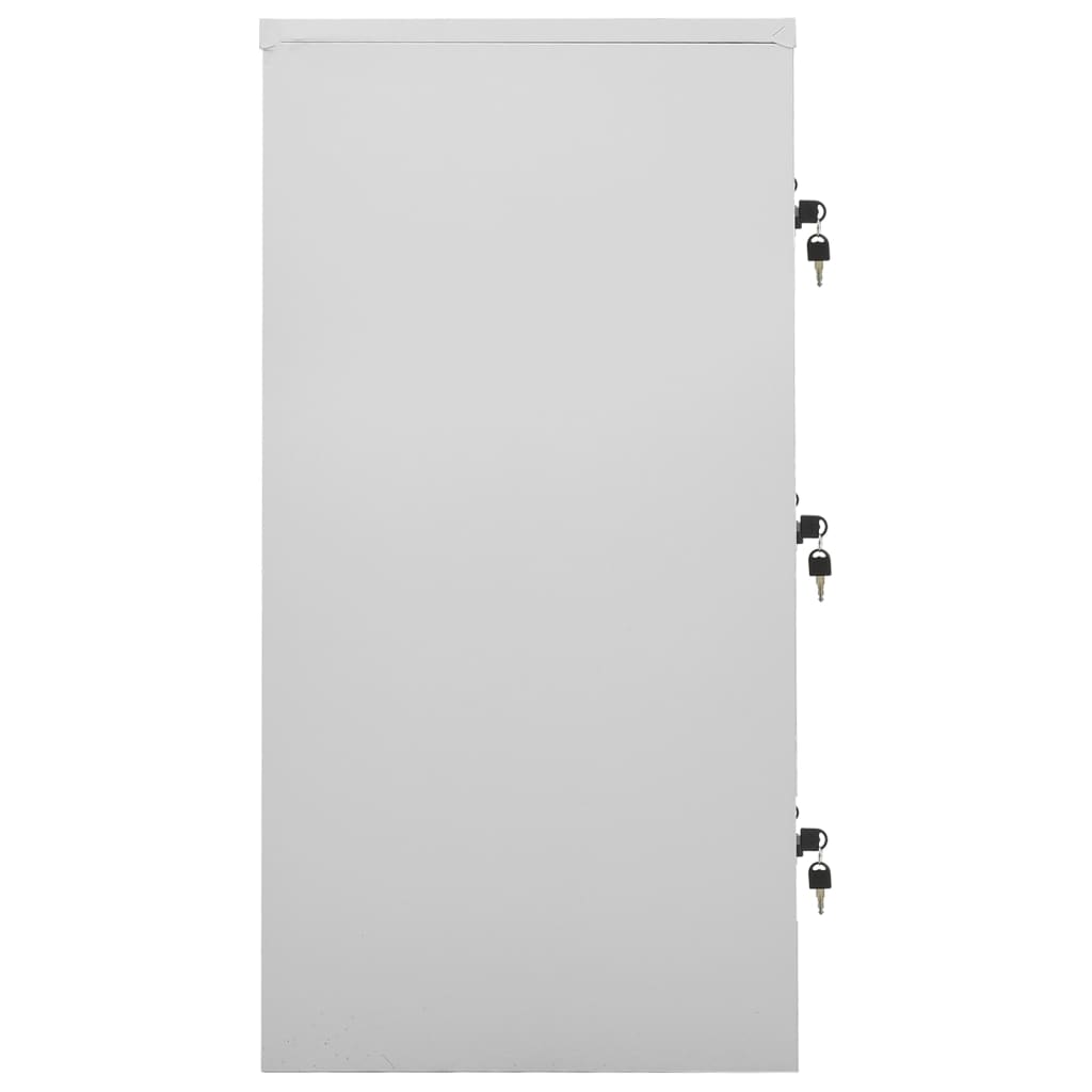 Ormarići s ključem 5 kom svjetlosivi/crveni 90x45x92,5 cm čelik