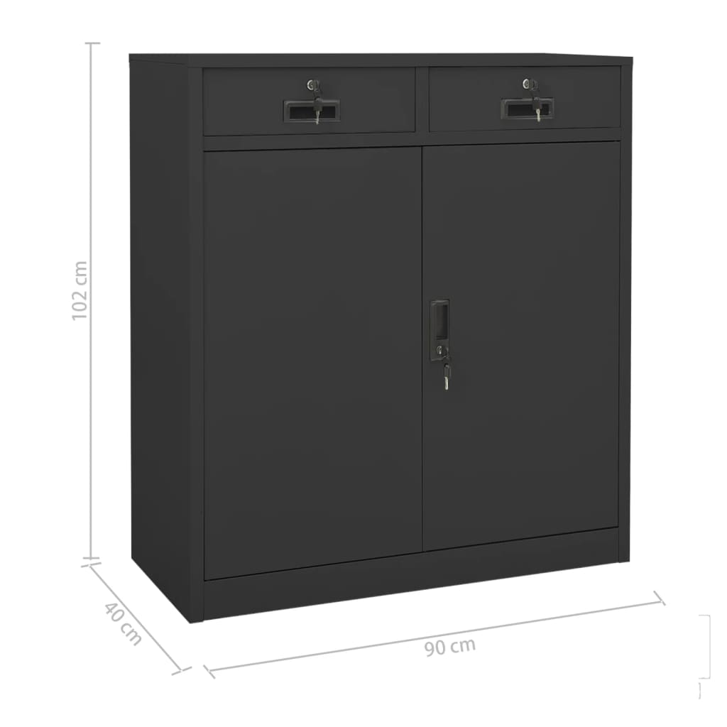Uredski ormarić sa sadilicom antracit 90 x 40 x 125 cm čelični