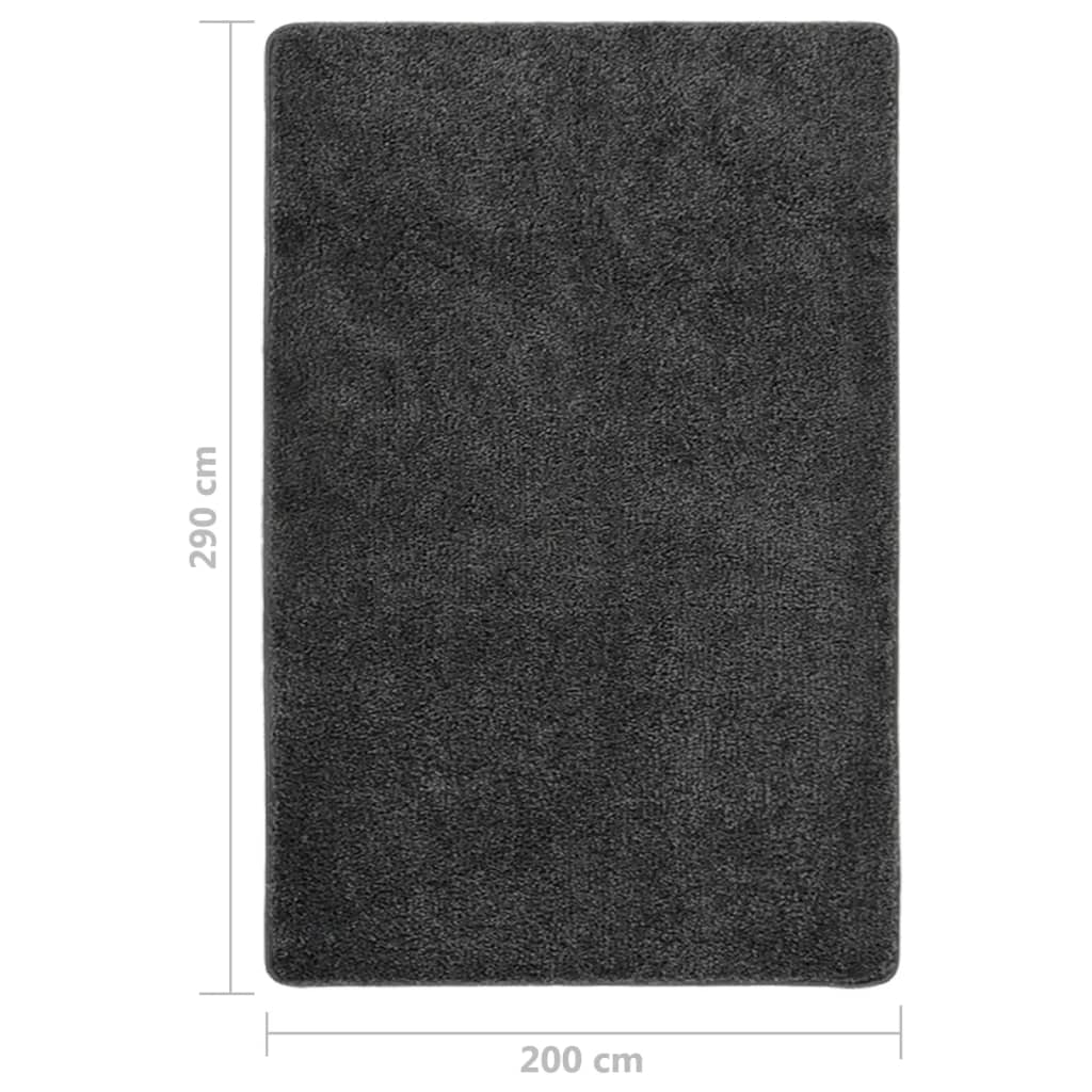 Čupavi tepih tamnosivi 200 x 290 cm protuklizni