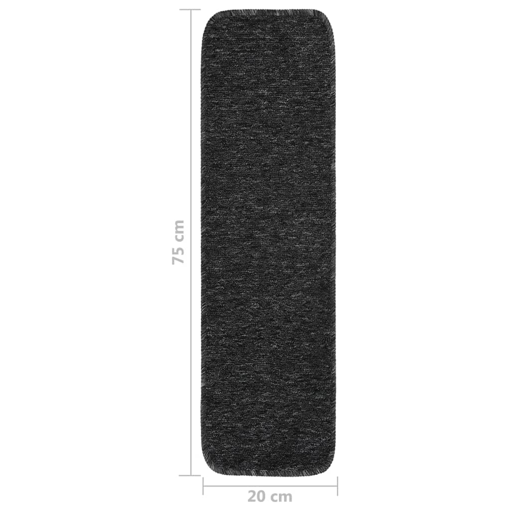 Protuklizni otirači za stepenice 15 kom 75 x 20 cm antracit