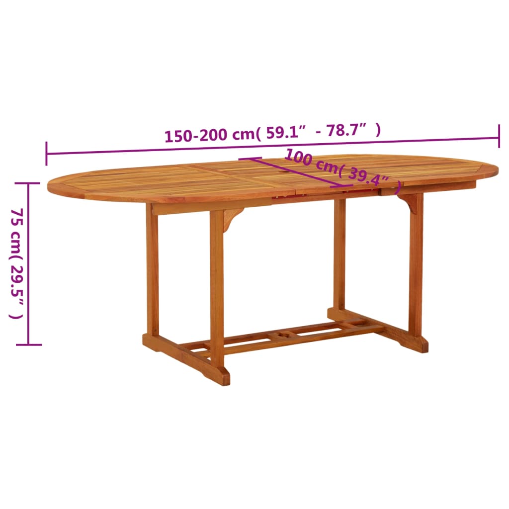 Vrtni stol 200 x 100 x 75 cm od masivnog drva eukaliptusa