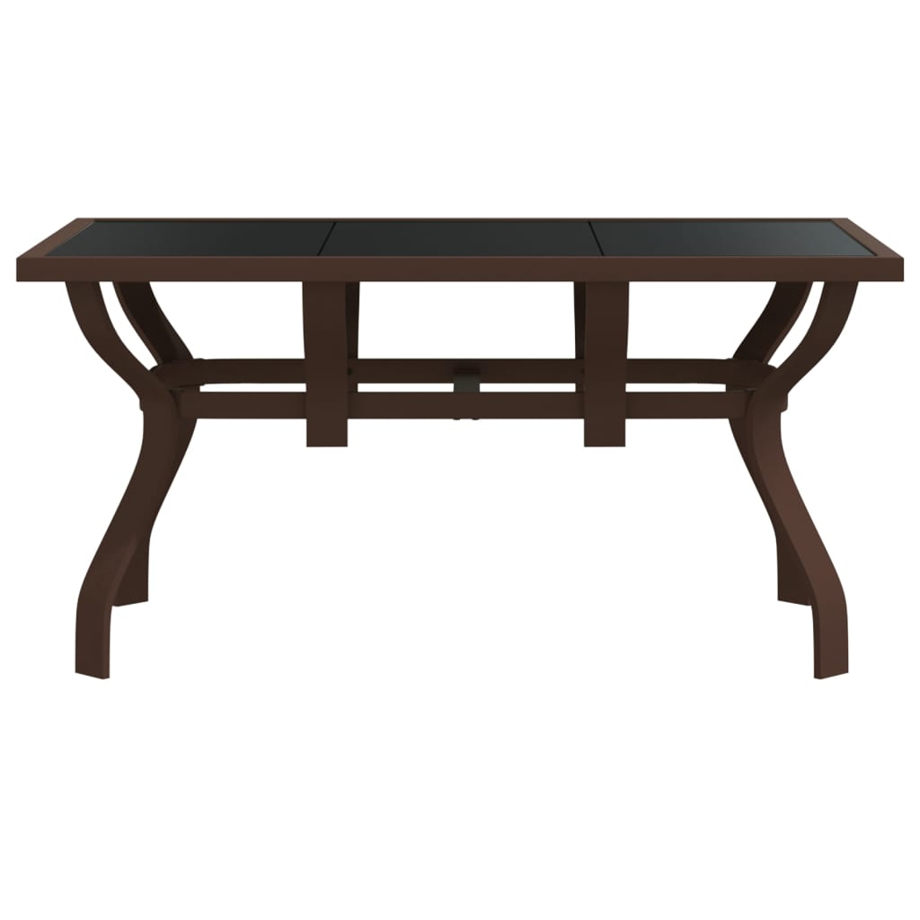 Vrtni stol smeđe-crni 140 x 70 x 70 cm od čelika i stakla