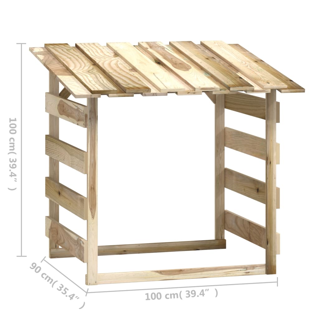 Pergole s krovom 3 kom 100 x 90 x 100 cm impregnirana borovina