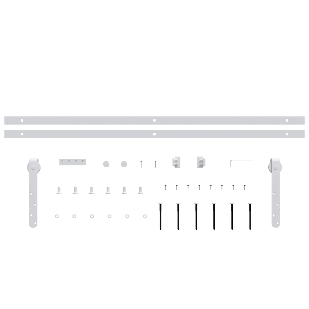 Mini set za klizna vrata ormarića ugljični čelik bijeli 183 cm