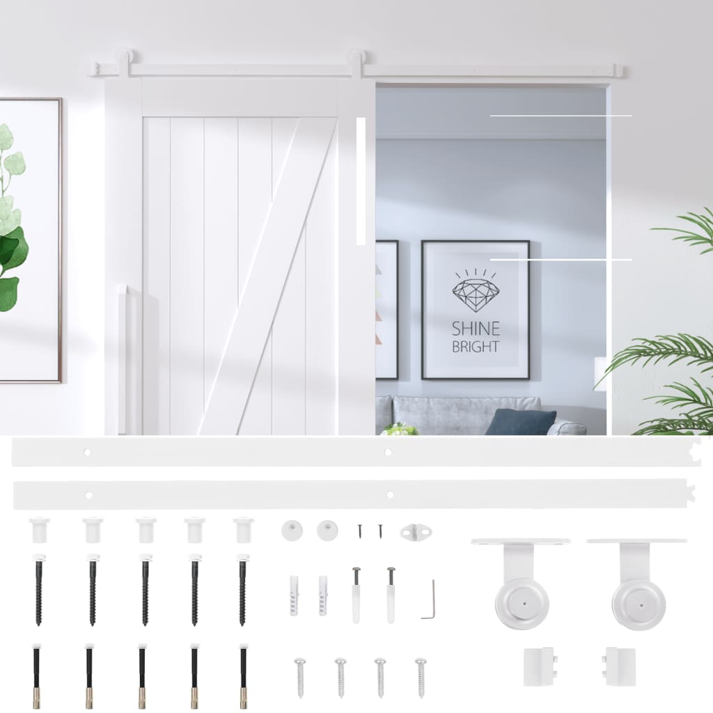 Komplet za klizna vrata 200 cm čelični bijeli