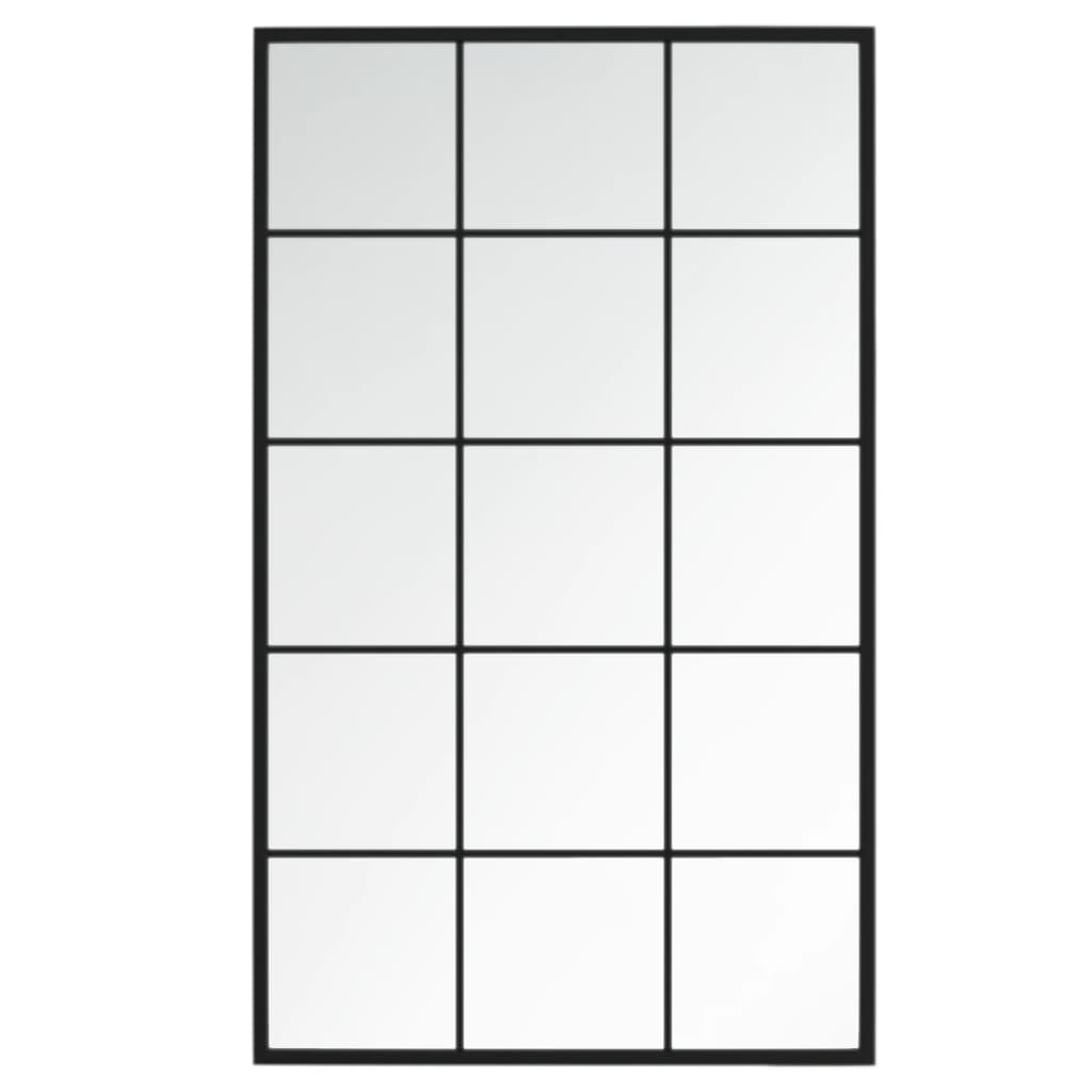 Zidno ogledalo crno 100 x 60 cm metalno