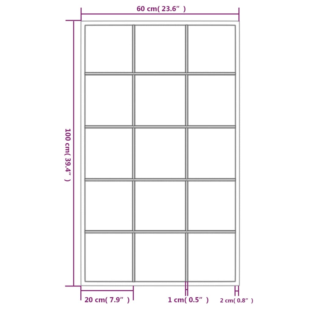 Zidno ogledalo crno 100 x 60 cm metalno