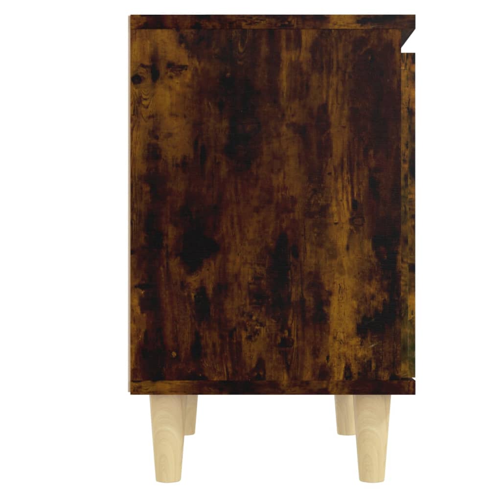 Noćni ormarić s drvenim nogama 2 kom dimljeni hrast 40x30x50 cm