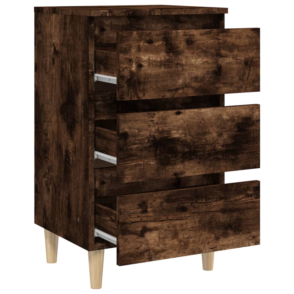 Noćni ormarići s drvenim nogama 2 kom boja hrasta 40x35x69 cm