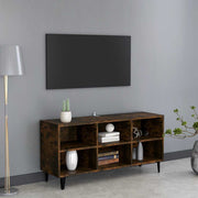TV ormarić s metalnim nogama dimljena boja hrasta 103,5x30x50cm