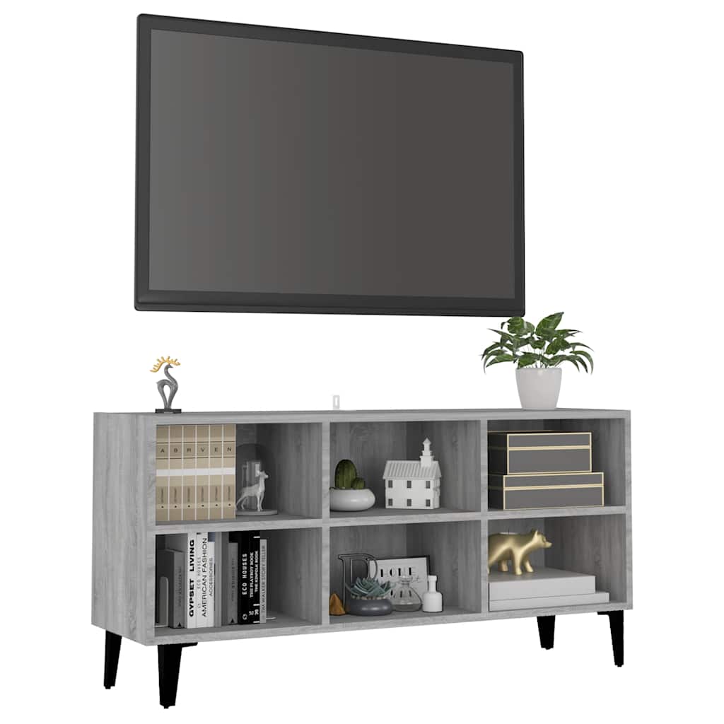 TV ormarić s metalnim nogama boja hrasta sonome 103,5x30x50 cm