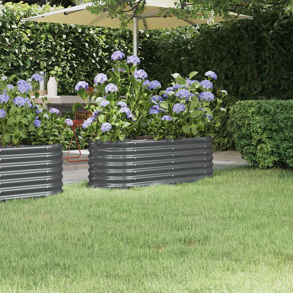 Povišena vrtna gredica od pocinčanog čelika 114 x 40 x 36 cm antracit
