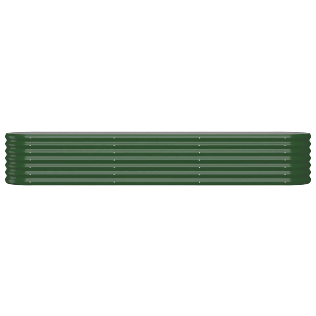 Povišena vrtna gredica od pocinčanog čelika 224 x 40 x 36 cm zelena