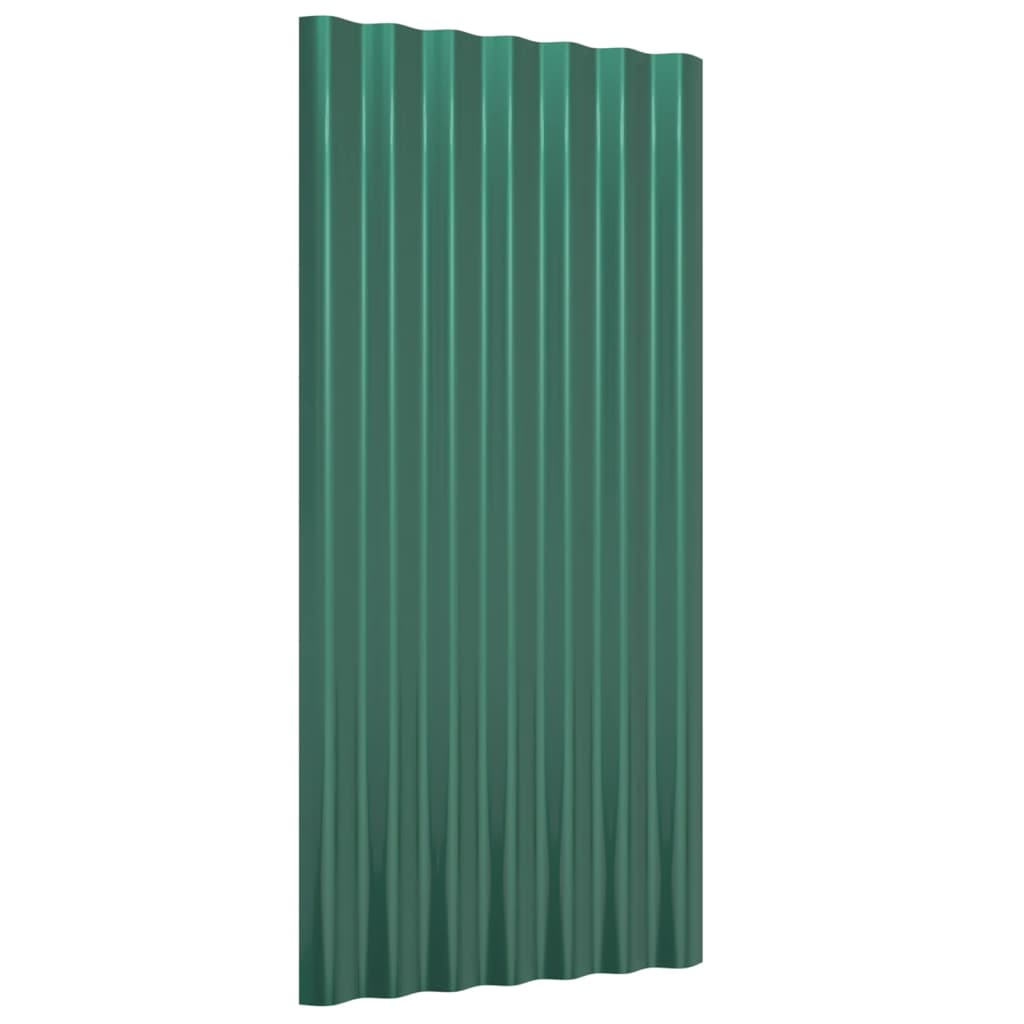 Krovni paneli 12 kom od pocinčanog čelika zelena 80x36 cm