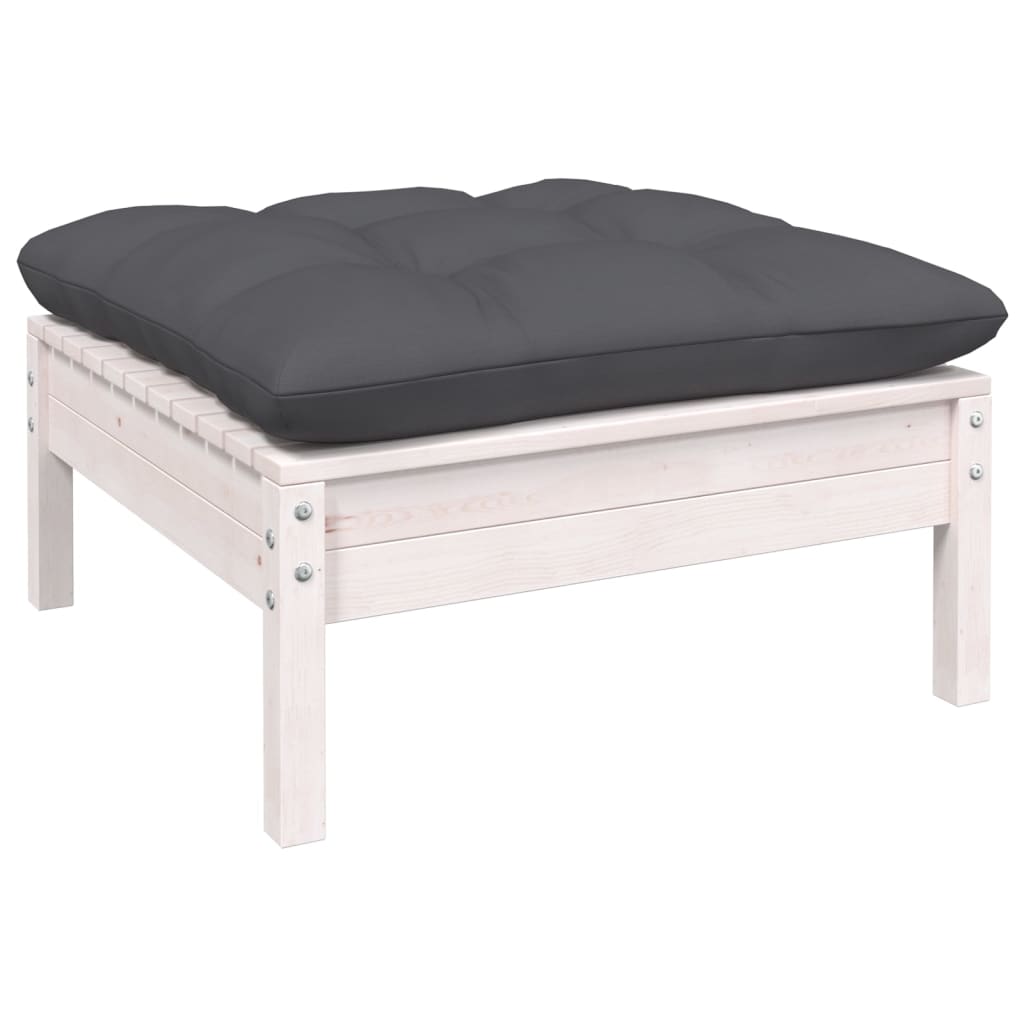 5-dijelna vrtna garnitura od borovine s jastucima bijela
