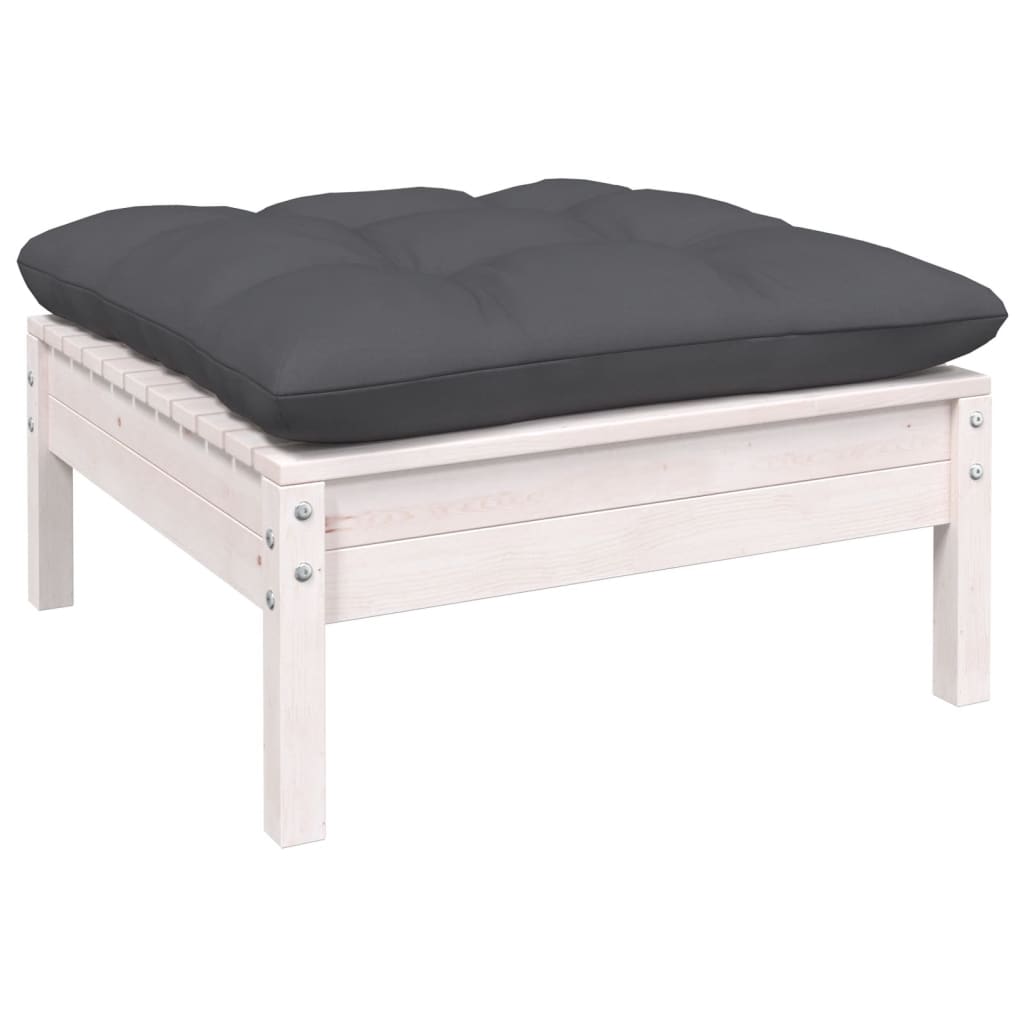 12-dijelna vrtna garnitura od borovine s jastucima bijela