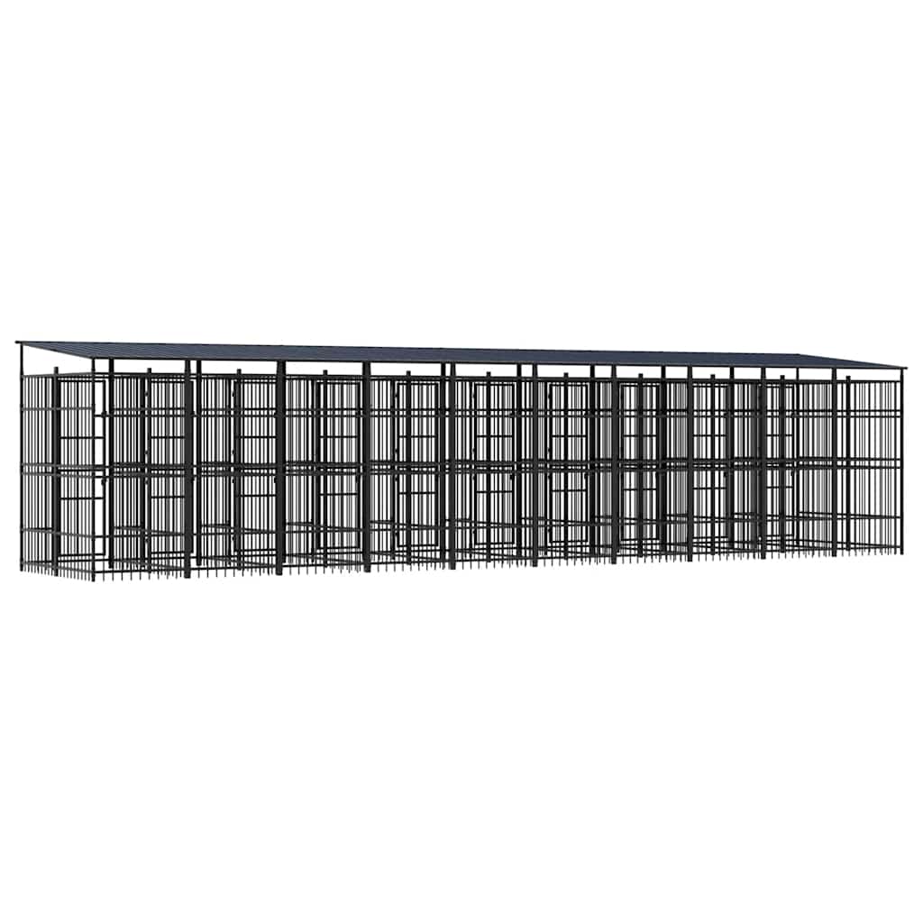 Vanjski kavez za pse s krovom čelični 18,43 m²