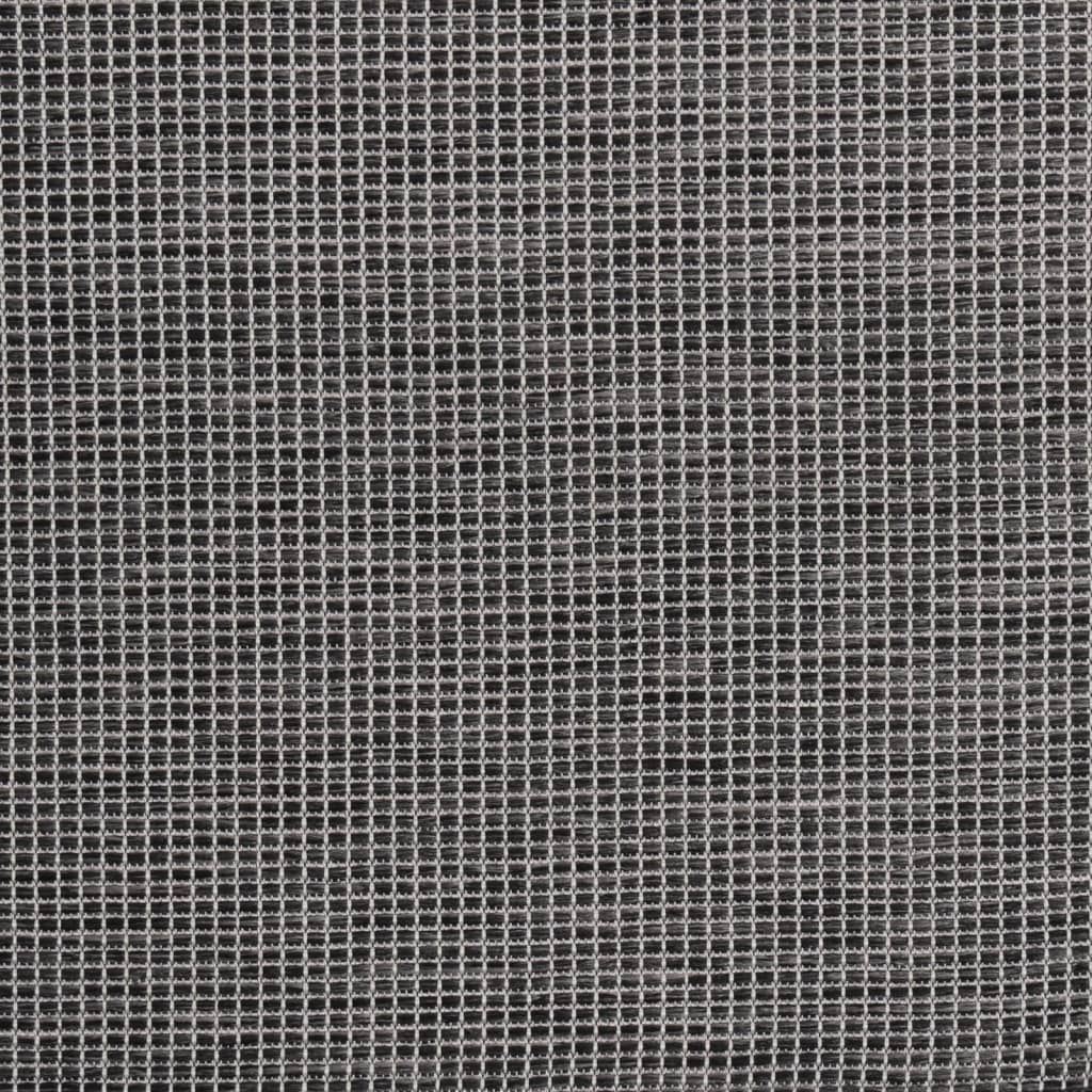 Vanjski tepih ravnog tkanja 140 x 200 cm sivi
