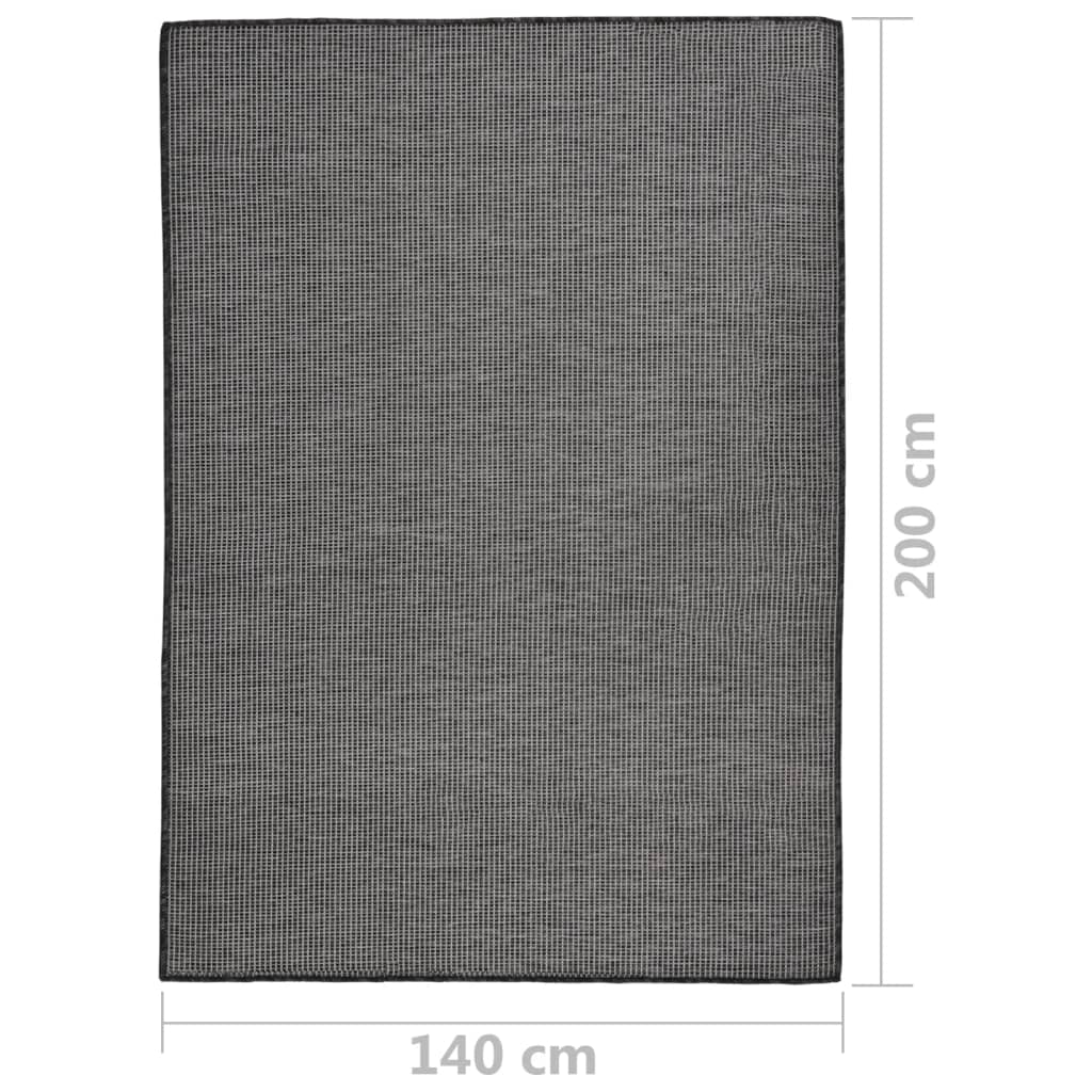 Vanjski tepih ravnog tkanja 140 x 200 cm sivi