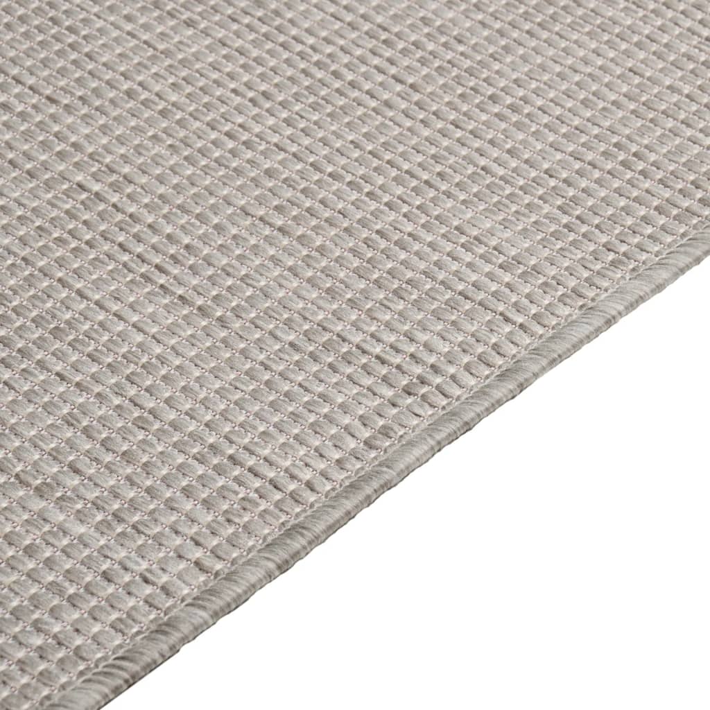 Vanjski tepih ravnog tkanja 80 x 150 cm svijetlo sivi