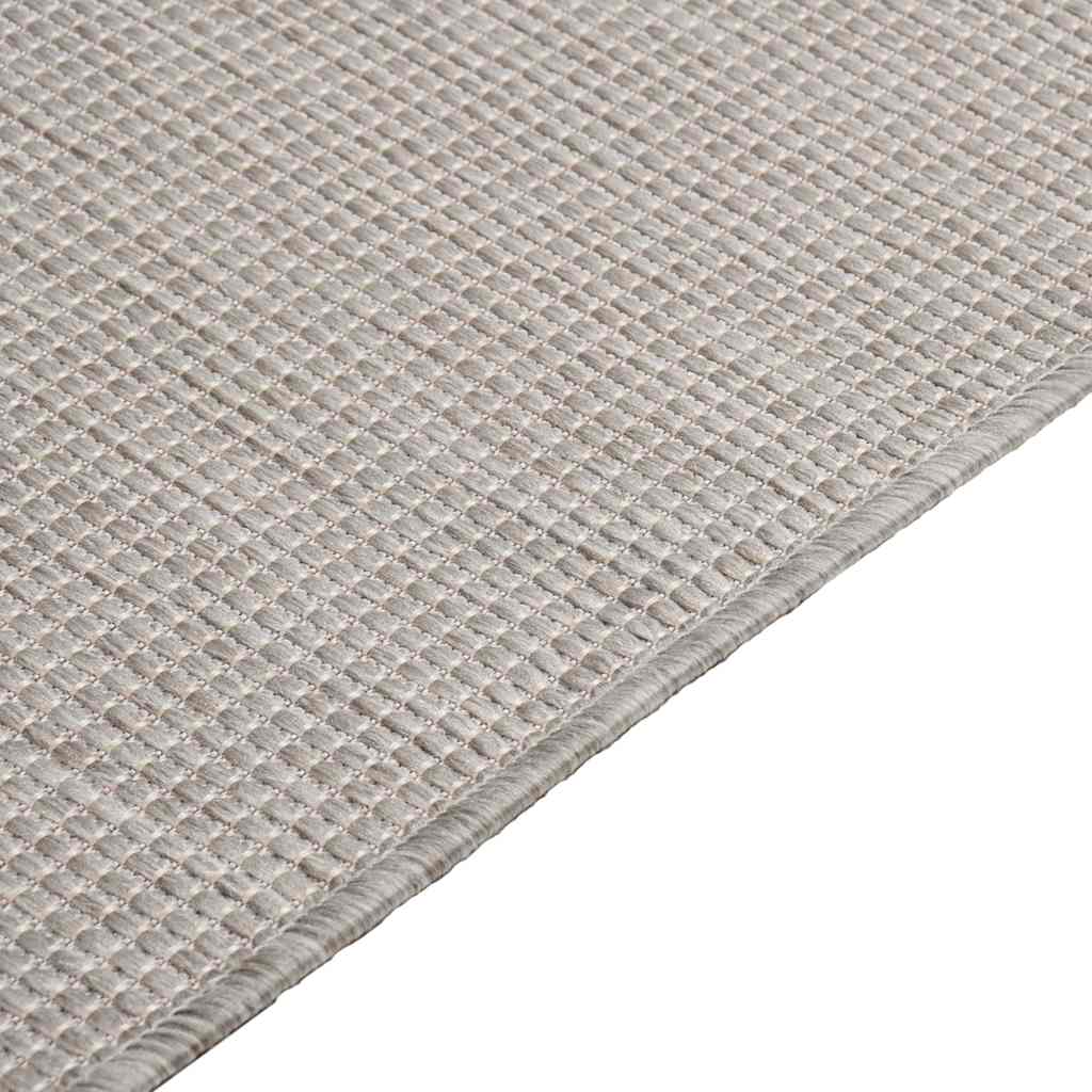 Vanjski tepih ravnog tkanja 80 x 150 cm svijetlo sivi