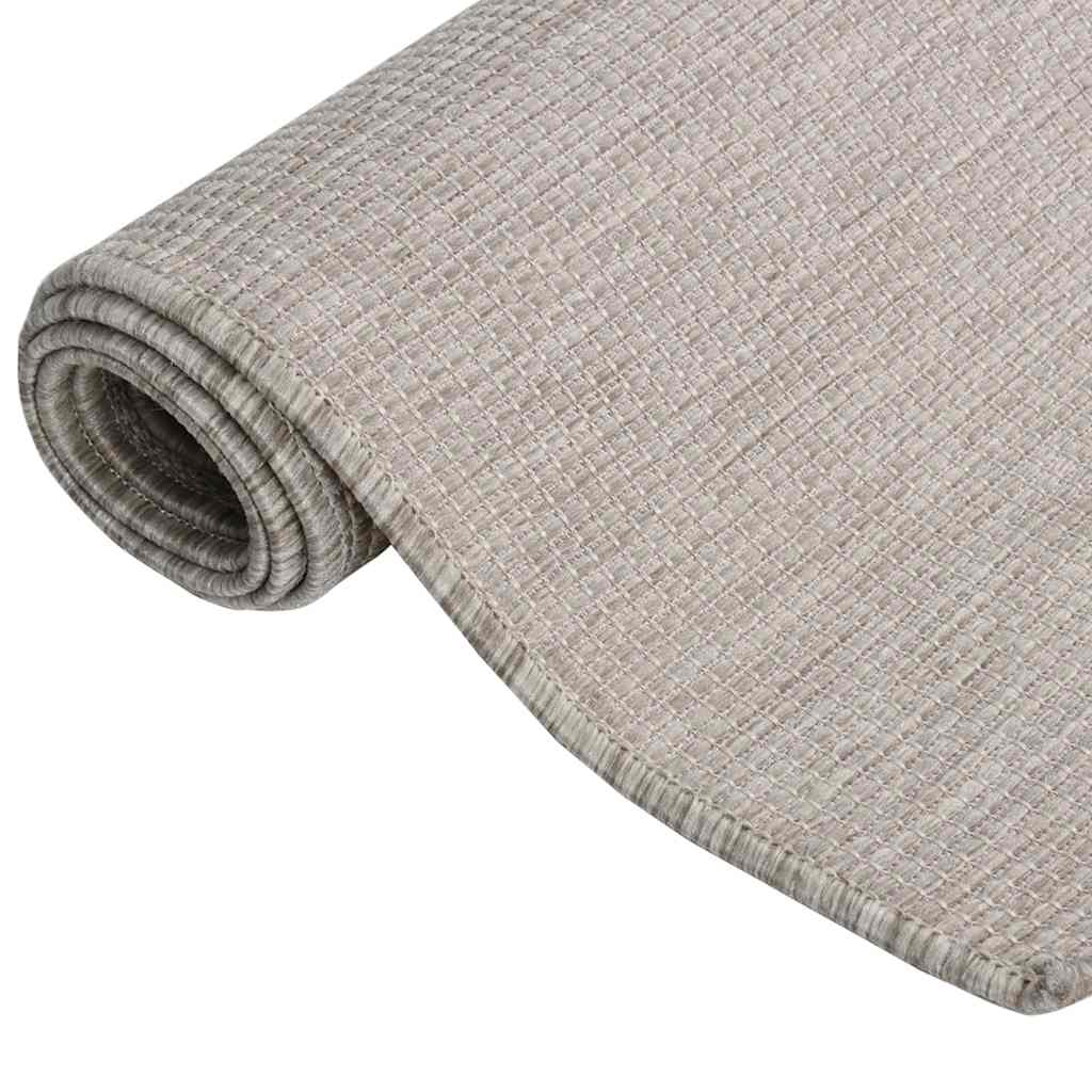 Vanjski tepih ravnog tkanja 140 x 200 cm svijetlo sivi