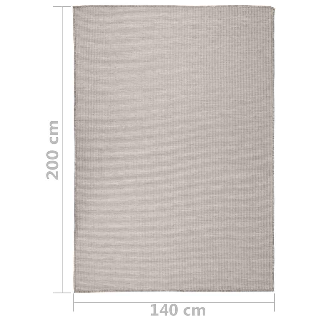 Vanjski tepih ravnog tkanja 140 x 200 cm svijetlo sivi